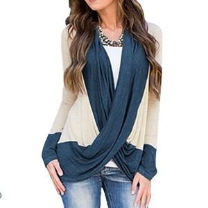 NWOT Womens Criss Cross Longsleeve Top
